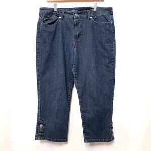 Anne Klein Jeans Size 16 Capri Waist 32 Regular Strait Leg Pockets Butto…